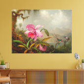 MARTIN J. HEADE Orchidee en kolibries (1875-90) Canvas Afdruk (Insitu (Woonkamer))