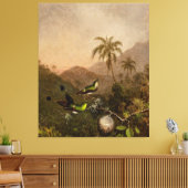 MARTIN J.HEADE - Twee groene kolibries - Canvas Afdruk (Insitu (Woonkamer))
