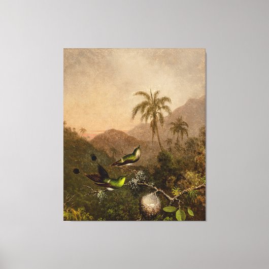 MARTIN J.HEADE - Twee groene kolibries - Canvas Afdruk (Voorkant)