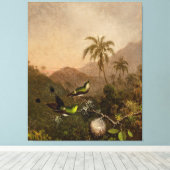 MARTIN J.HEADE - Twee groene kolibries - Canvas Afdruk (Insitu (Houten vloer))