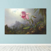 MARTIN J. HEADE - Twee kolibries met een orchidee Canvas Afdruk (Insitu (Houten vloer))