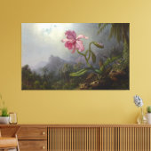 MARTIN J. HEADE - Twee kolibries met een orchidee Canvas Afdruk (Insitu (Woonkamer))