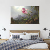 MARTIN J. HEADE - Twee kolibries met een orchidee Canvas Afdruk (Insitu (Slaapkamer))