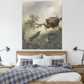 MARTIN J. HEADE Witbuikvioletkolibrie (1863-64) Canvas Afdruk (Insitu (Slaapkamer))