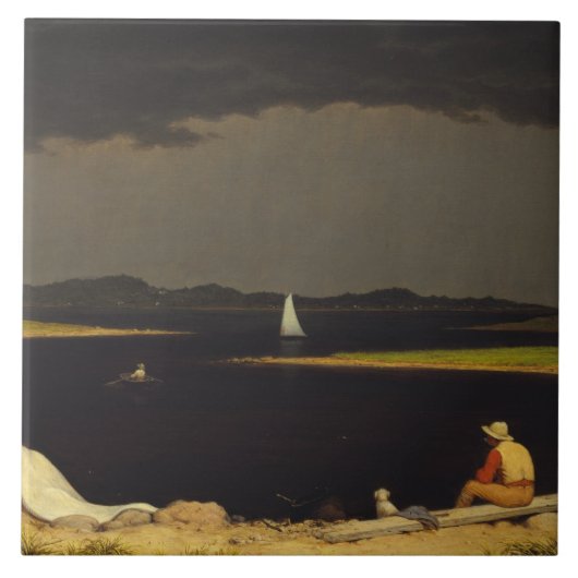 Martin Johnson Heade - Aankomende storm Thundersto Tegeltje (Voorkant)