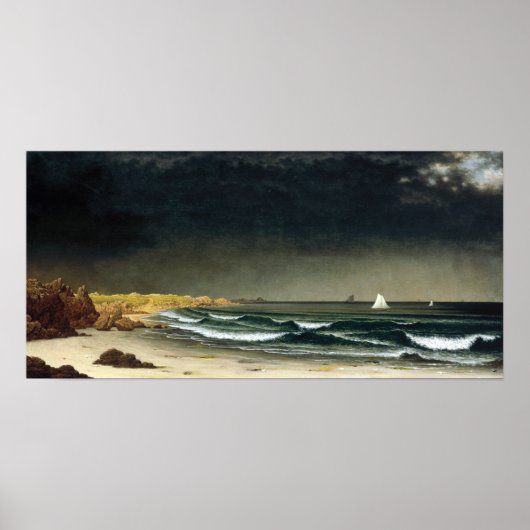 Martin Johnson Heade Approach Storm Beach Poster (Voorkant)