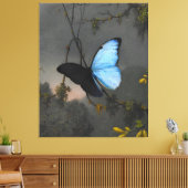 MARTIN JOHNSON HEADE - Blauwe Morfovlinder - Canvas Afdruk (Insitu (Woonkamer))