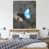 MARTIN JOHNSON HEADE - Blauwe Morfovlinder - Canvas Afdruk (Insitu (Slaapkamer))