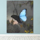MARTIN JOHNSON HEADE - Blauwe Morfovlinder - Canvas Afdruk (Insitu (Houten vloer))