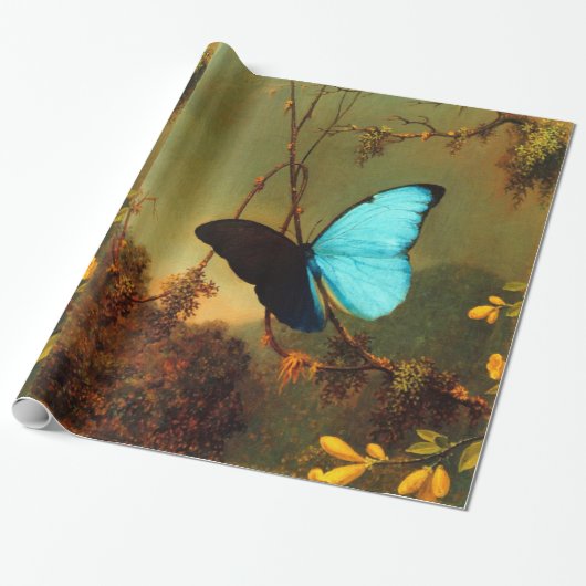 Martin Johnson Heade Blue Morpho Butterfly  Cadeaupapier (Uitgerold)