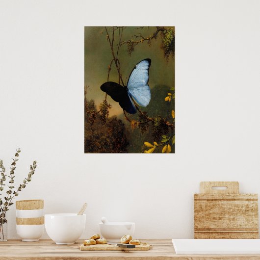 Martin Johnson Heade - Blue Morpho Butterfly Poster (Keuken)