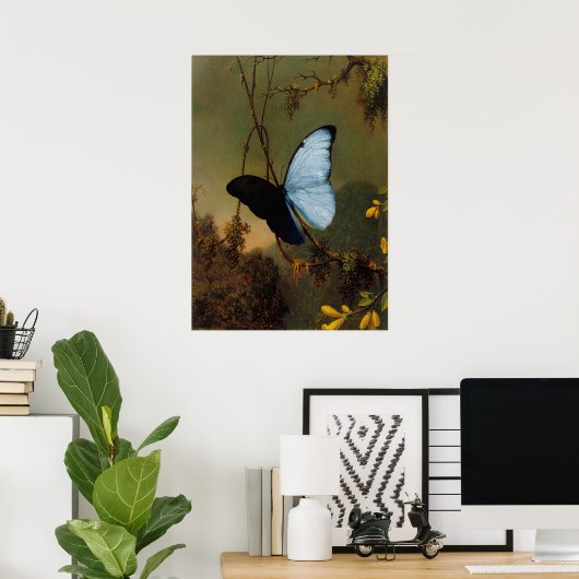 Martin Johnson Heade - Blue Morpho Butterfly Poster (Thuiskantoor)
