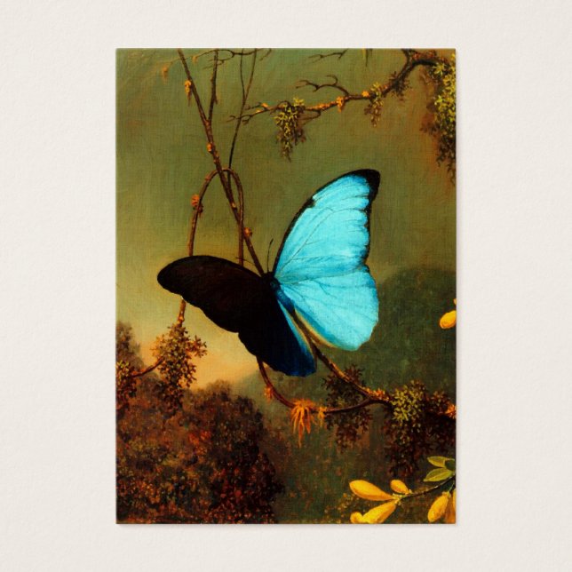 Martin Johnson Heade Blue Morpho Butterfly Visitekaartje (Voorkant)