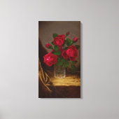 Martin Johnson Heade Jacqueminot Rozen Canvas Afdruk (Voorkant)