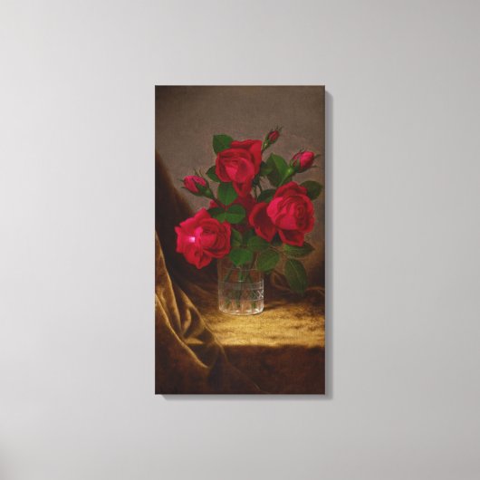 Martin Johnson Heade Jacqueminot Rozen Canvas Afdruk (Voorkant)