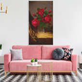 Martin Johnson Heade Jacqueminot Rozen Canvas Afdruk (Insitu (Woonkamer))
