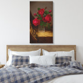 Martin Johnson Heade Jacqueminot Rozen Canvas Afdruk (Insitu (Slaapkamer))