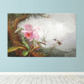 MARTIN JOHNSON HEADE - Kolibries en Orchideeën - Canvas Afdruk (Insitu (Houten vloer))