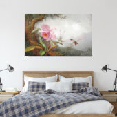 MARTIN JOHNSON HEADE - Kolibries en Orchideeën - Canvas Afdruk (Insitu (Slaapkamer))