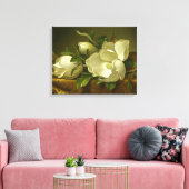 Martin Johnson Heade - Magnolias op Gold Velvet Canvas Afdruk (Insitu (Woonkamer))