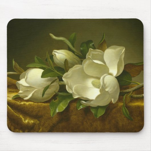 Martin Johnson Heade - Magnolias op Gold Velvet Muismat (Voorkant)
