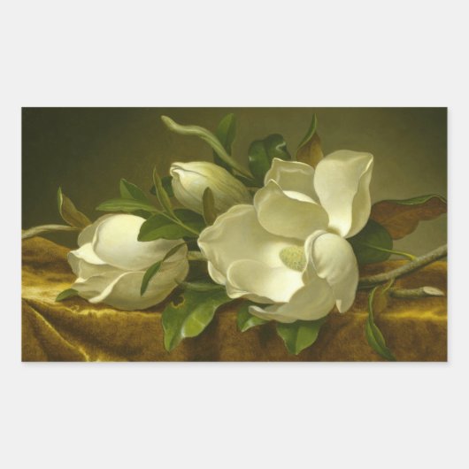 Martin Johnson Heade - Magnolias op Gold Velvet Rechthoekige Sticker (Voorkant)