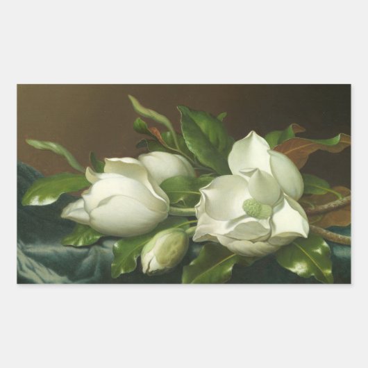 Martin Johnson Heade - Magnolias op Light Blue Rechthoekige Sticker (Voorkant)