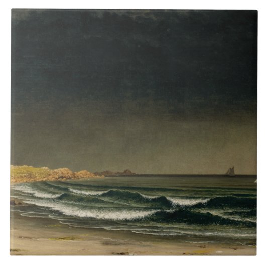 Martin Johnson Heade - naderend Storm Tegeltje (Voorkant)
