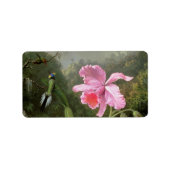 Martin Johnson Heade Orchid en Hummingbird Etiket (Voorkant)