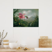 Martin Johnson Heade - Orchid met Two Hummingbird Poster (Keuken)