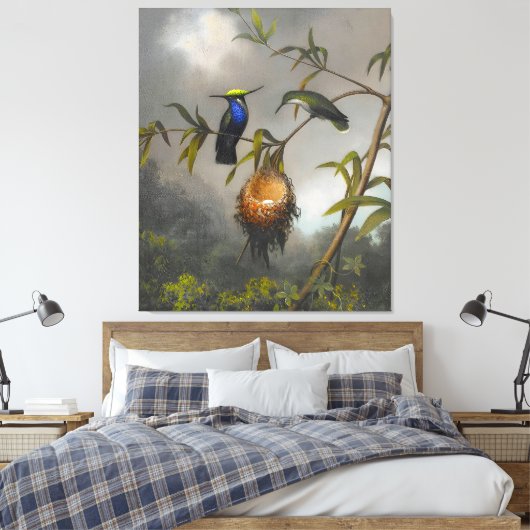 MARTIN JOHNSON HEADE - Plovercrest met zwarte bors Canvas Afdruk (Insitu (Slaapkamer))