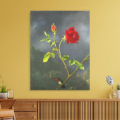 MARTIN JOHNSON HEADE - Rode Roos met Ruby Throat - Canvas Afdruk (Insitu (Woonkamer))