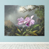 MARTIN JOHNSON HEADE - Studie van een orchidee - 1 Canvas Afdruk (Insitu (Houten vloer))