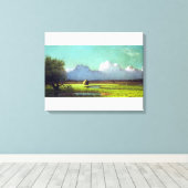 Martin Johnson Heade Sunlight Shadow Newbury Marsh Canvas Afdruk (Insitu (Houten vloer))