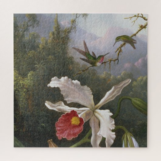 Martin Johnson Heade - Two Hummingbird Legpuzzel (Verticaal)