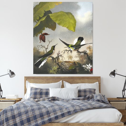 MARTIN JOHNSON HEADE - Zwartoorfee - 1863-64 Canvas Afdruk (Insitu (Slaapkamer))