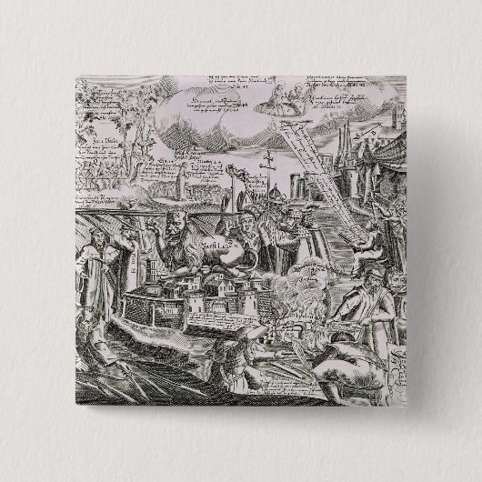 Martin Luther 2 Vierkante Button 5,1 Cm (Voorkant)