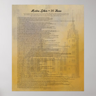 Martin Luther 95 Theses en Wittenberg Church Poster