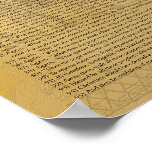 Martin Luther 95 Theses in het Engels Poster (Hoek)