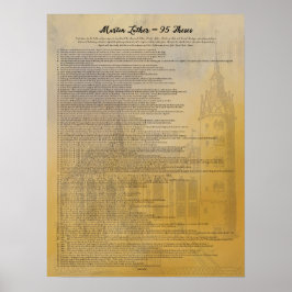 Martin Luther 95 Theses in het Engels Poster