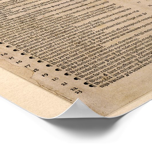 Martin Luther 95 Theses (oorspronkelijk Latijn) Poster (Hoek)