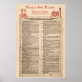 Martin Luther 95 Theses (oorspronkelijk Latijn) Poster (Voorkant)