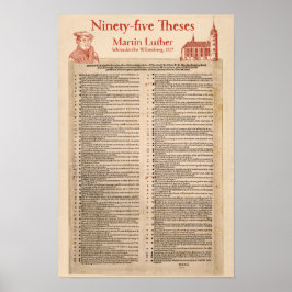 Martin Luther 95 Theses (oorspronkelijk Latijn) Poster