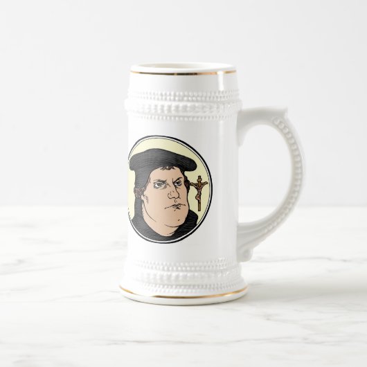 Martin Luther bekent Christus gekruisigde stein Bierpul (Rechts)