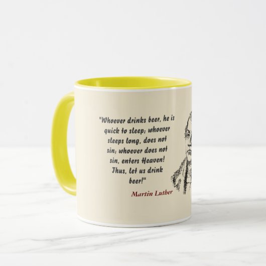 Martin Luther citaat over bierdrinkers Mok (Voorkant links)