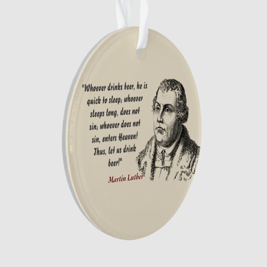 Martin Luther citaat over bierdrinkers Ornament (voorkant)