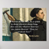 Martin Luther citaat over bierdrinkers Poster (Voorkant)