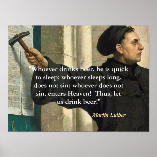 Martin Luther citaat over bierdrinkers Poster (Voorkant)