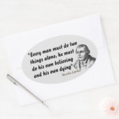 Martin Luther citaat over geloven en sterven Ovale Sticker (Envelop)
