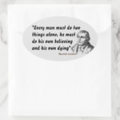 Martin Luther citaat over geloven en sterven Ovale Sticker (Tas)